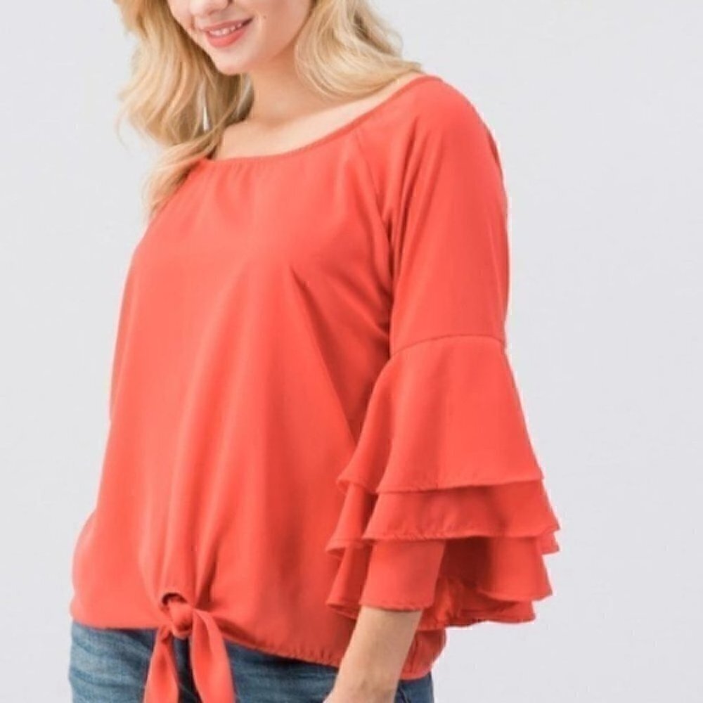 GORGEOUS CORAL TOP - Picture 2 of 3